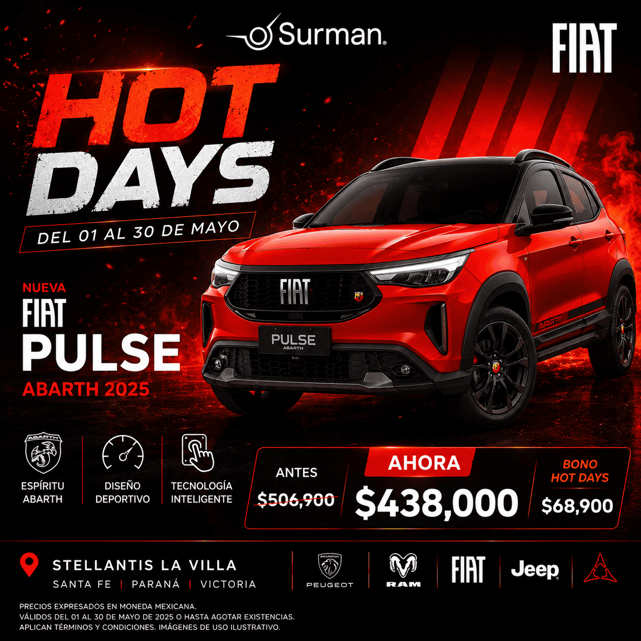 Fiat Pulse Abarth 2025 bono Hot Days $68,900