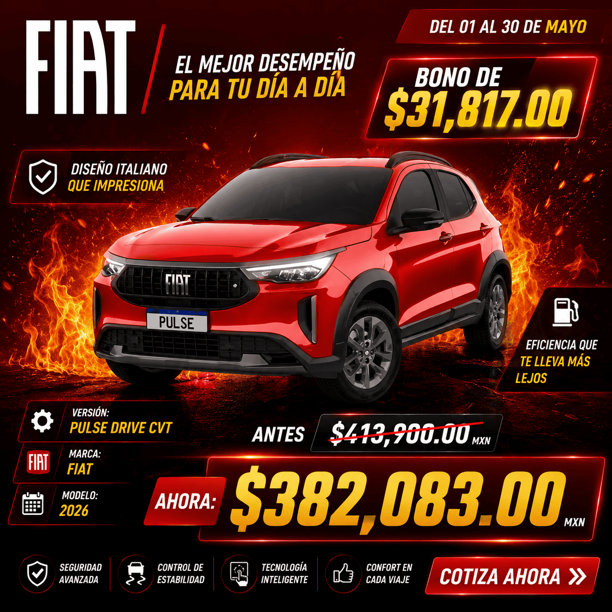 Fiat Pulse Drive CVT 2026 bono $31,817