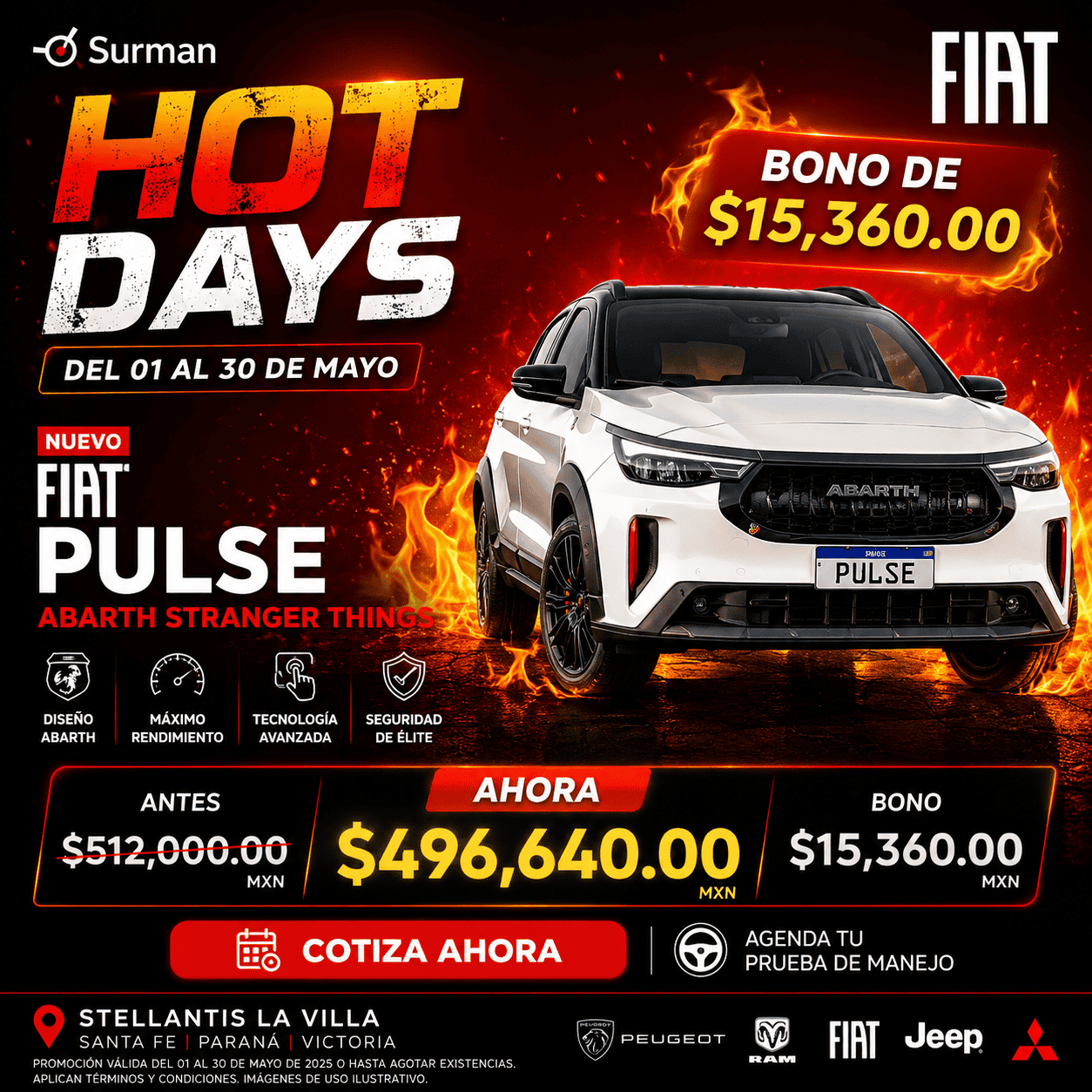 Fiat Pulse Abarth Stranger Things bono $15,360